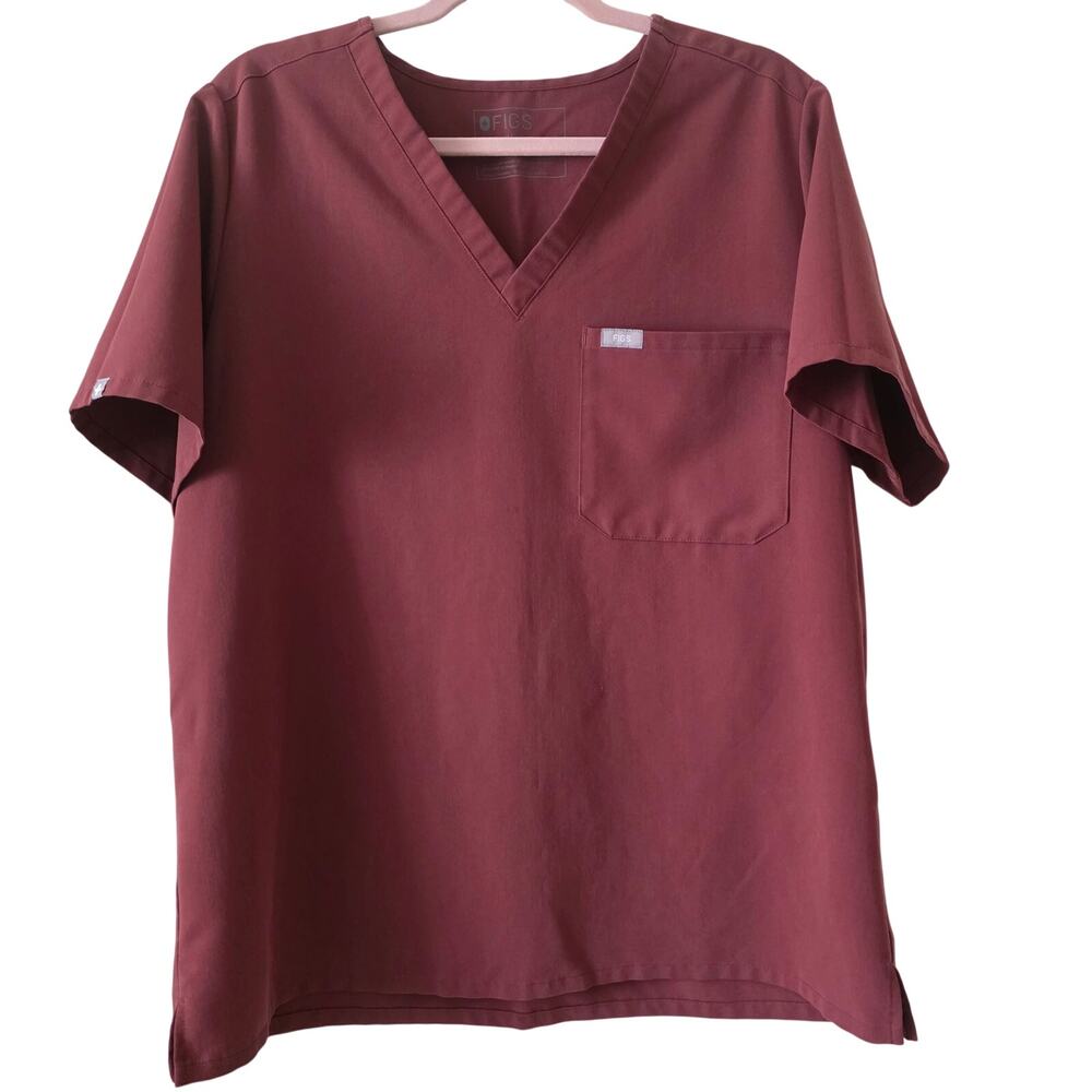 Figs Catarina 1 Pocket Scrub Top "Dark Cherry" PO# 3092 Size XL